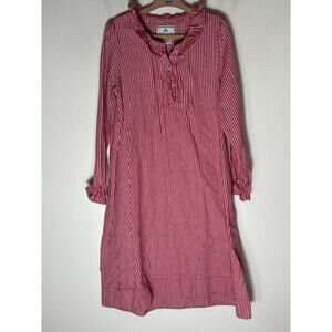 Girl's Petite Plum Red Check Christmas Nightgown Sz 6